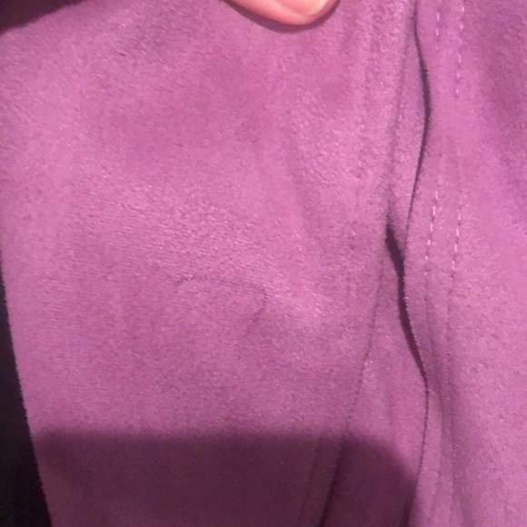 EUC Torrid Size 1 Lavender Suede Bomber Jacket - Picture 3 of 7